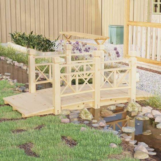 Pont de jardin avec garde-corps 150x67x56cm bois massif épicéa