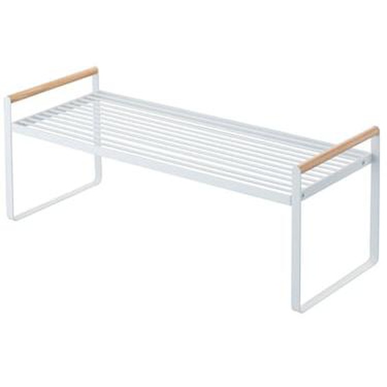 Pont rangement filaire Tosca acier blanc/bois