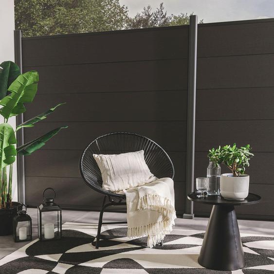 Pop Tapis dextérieur Taro Noir & Blanc 120x170 cm - Tapis outdoor pour balcon, terrasse et jardin