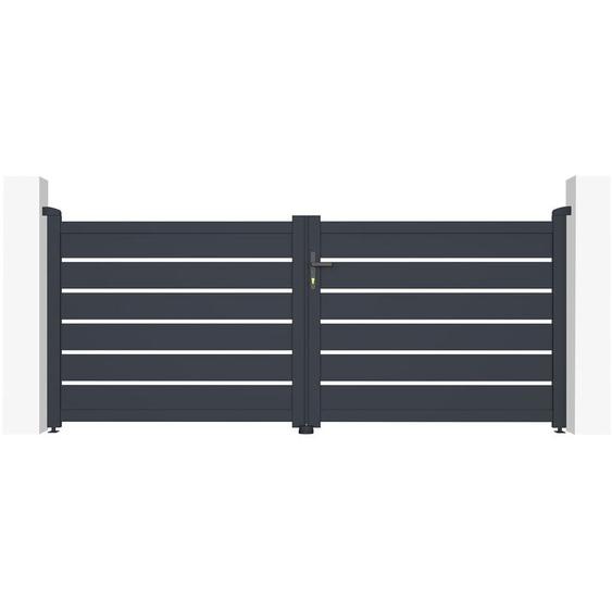 Portail aluminium battant vogel 300x120cm gris