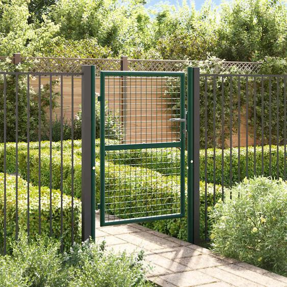 Portail de clôture acier 100x125 cm vert