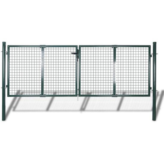 Portail de clôture Acier 306x150 cm Vert
