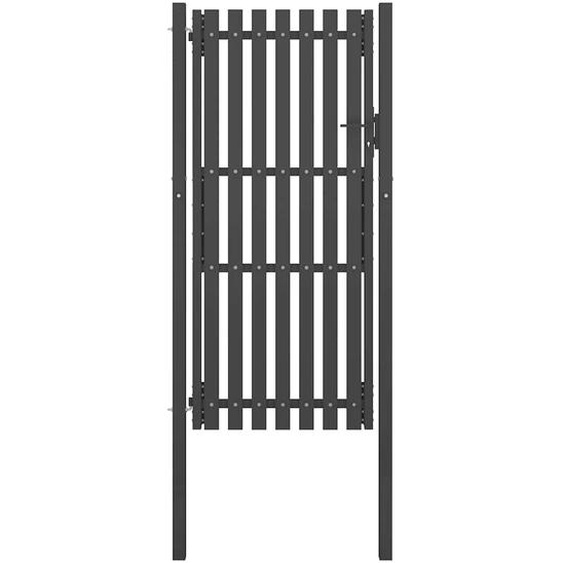 Portail de clôture de jardin Acier 1x2,5 m Anthracite