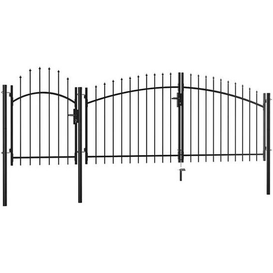 Portail de jardin Acier 2 x 4 m Noir