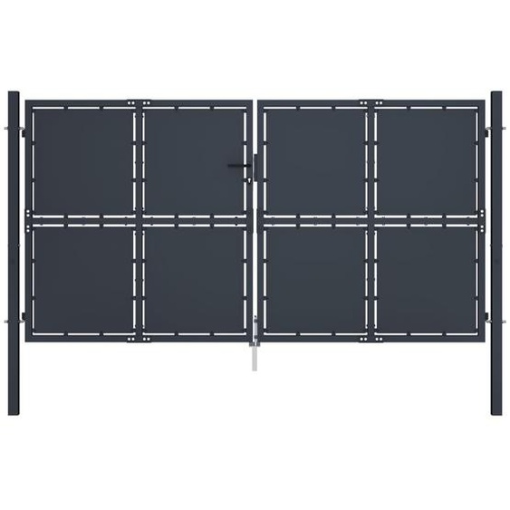 Portail de jardin Acier 300 x 175 cm Anthracite