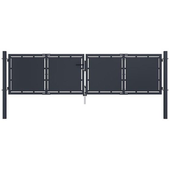 Portail de jardin Acier 300 x 75 cm Anthracite