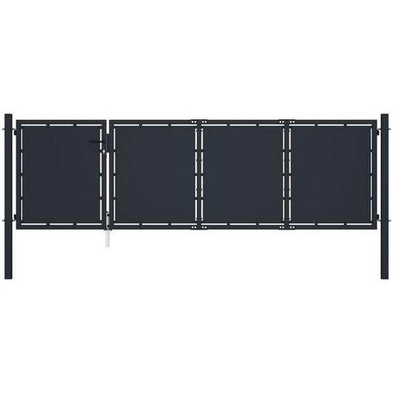 Portail de jardin Acier 350x100 cm Anthracite