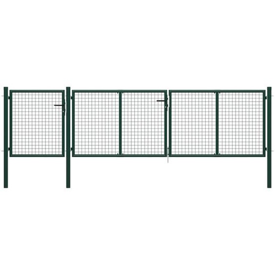 Portail de jardin Acier 400 x 100 cm Vert