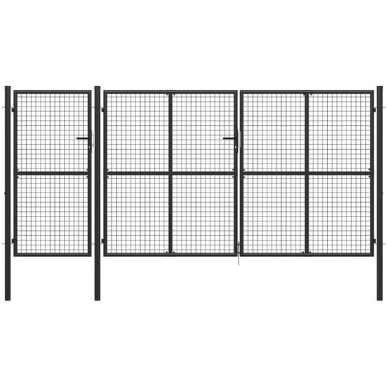 Portail de jardin Acier 400 x 150 cm Anthracite