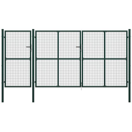 Portail de jardin Acier 400 x 150 cm Vert