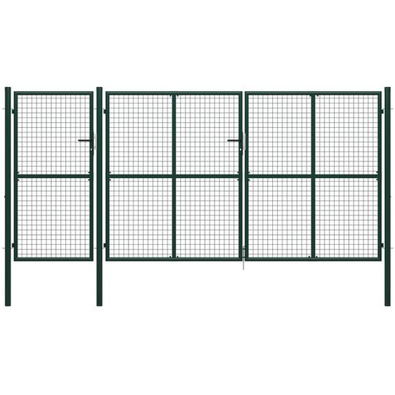 Portail de jardin Acier 400 x 200 cm Vert