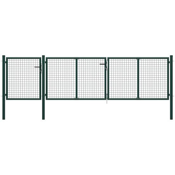 Portail de jardin Acier 400 x 75 cm Vert