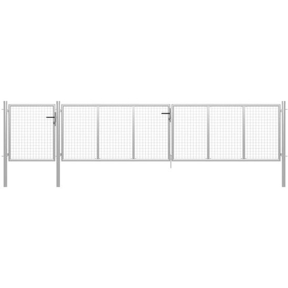 Portail de jardin Acier 500 x 100 cm Argenté