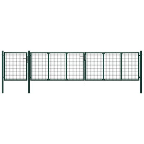Portail de jardin Acier 500 x 100 cm Vert