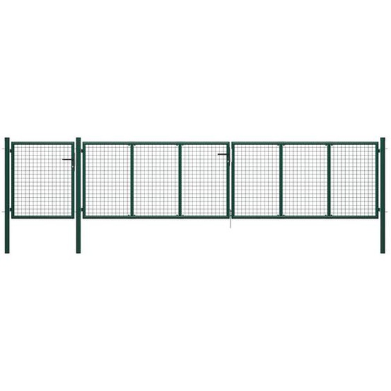 Portail de jardin Acier 500 x 75 cm Vert