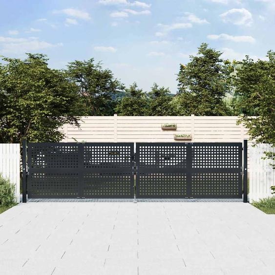 Portail de jardin Anthracite 400 x 125 cm Acier