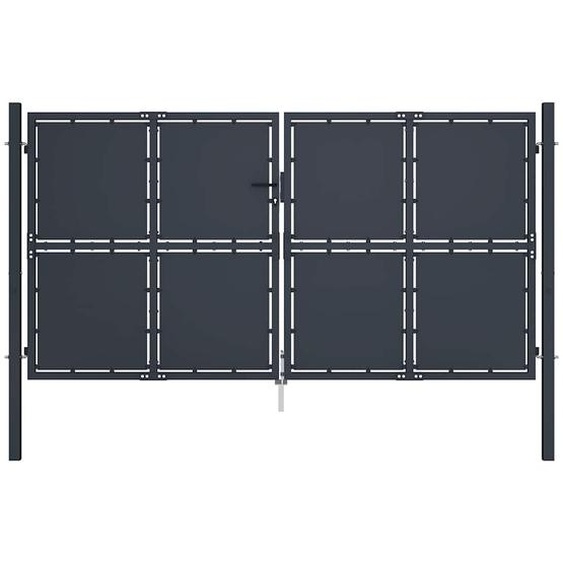 Portail de jardin en acier 300 x 150 cm anthracite