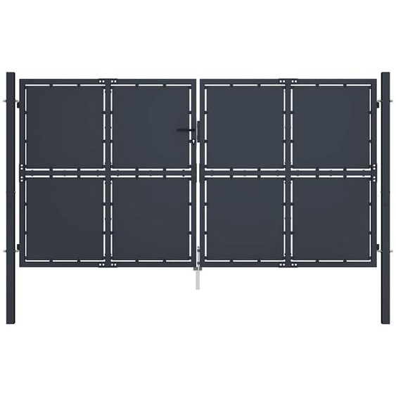 Portail de jardin en acier 300 x 175 cm anthracite