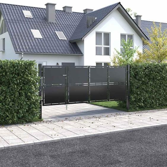 Portail de jardin en acier 350 x 125 cm anthracite