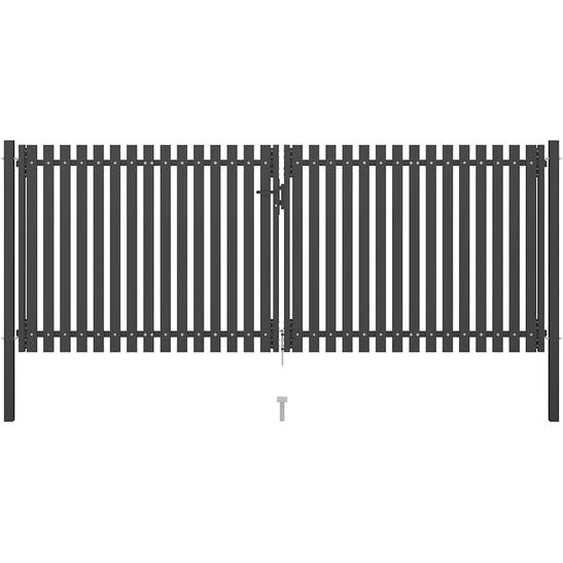 Portail de jardin en acier 400 x 125 cm anthracite