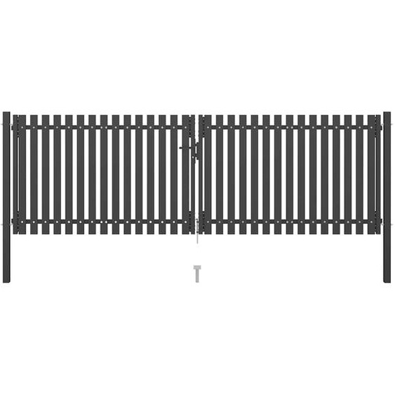 Portail de jardin en acier 400x100 cm anthracite