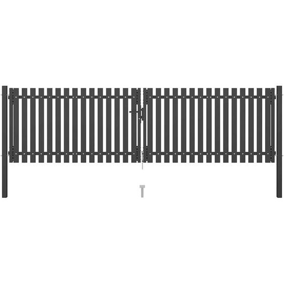 Portail de jardin en acier 400x75 cm anthracite