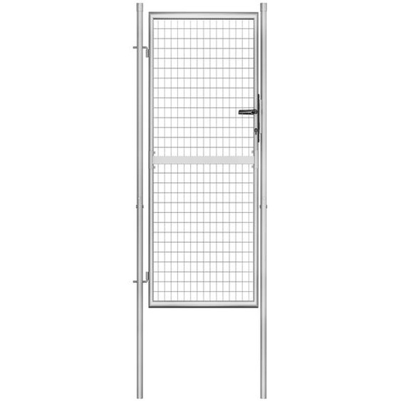 Portail de jardin en acier galvanisé 105 x 200 cm Argent