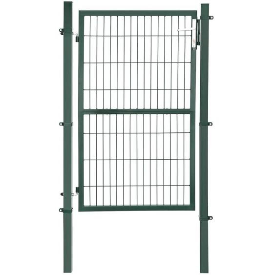 Portail de Jardin en Acier galvanisé Robuste et Durable avec Serrure et clé, Dimensions : 150 x 106 cm, Vert GGD200L - Songmics