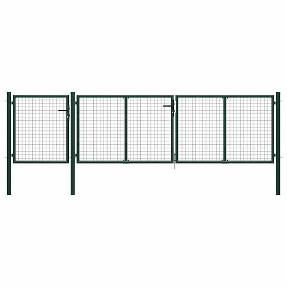 Portail de jardin en acier vert 400 x 100 cm