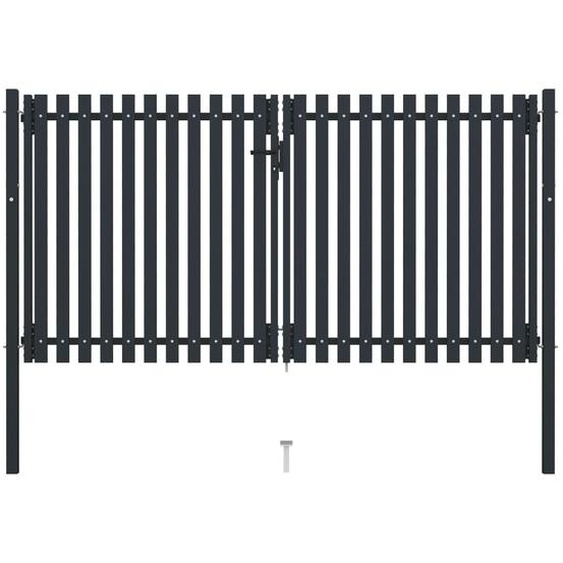 Portail double en acier 300 x 175 cm anthracite