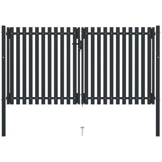 Portail double en acier 300x150 cm anthracite