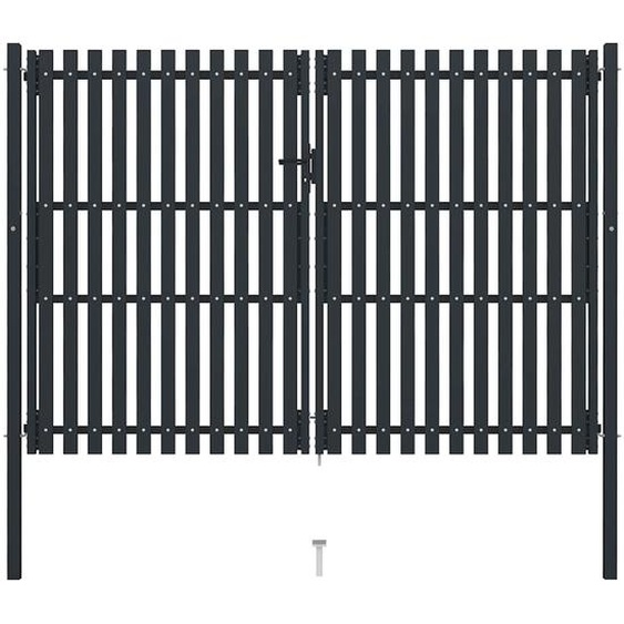 Portail double en acier 300x200 cm anthracite