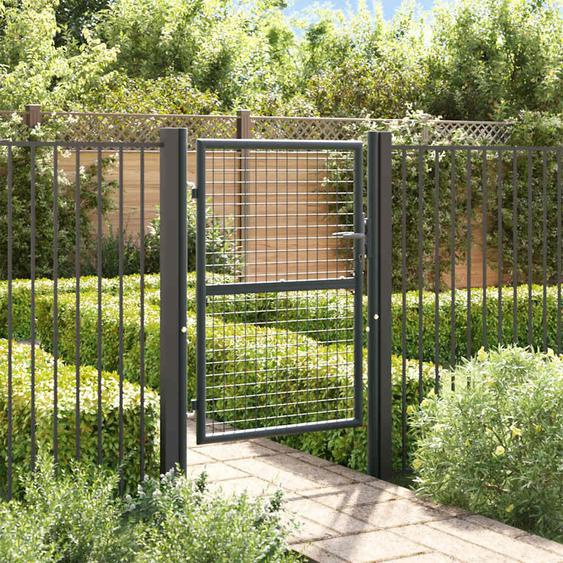 Portail en maille de jardin Acier galvanisé 100 x 175 cm Gris