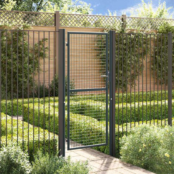 Portail en maille de jardin Acier galvanisé 100 x 250 cm Gris