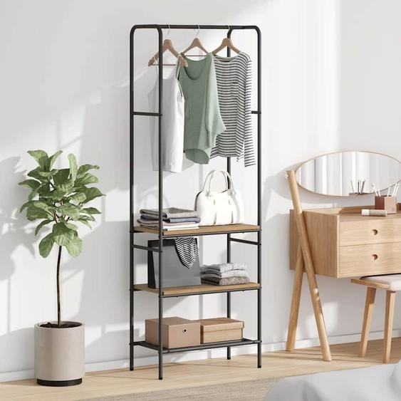 Portant à vêtements avec étagères Autre chêne artisanal