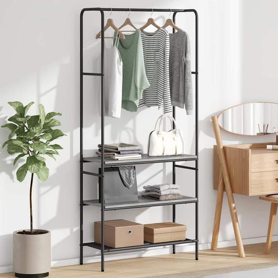 Portant à vêtements avec étagères Sonoma gris 77 x 30 x 171 cm