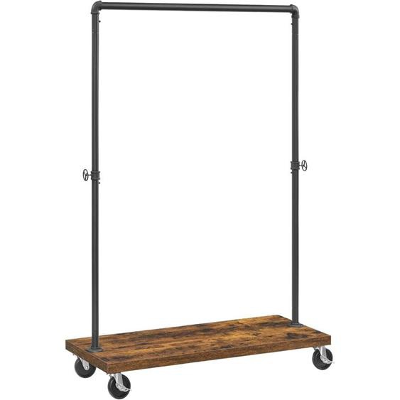 Portant à Vêtements Durable vasagle HSR65BX - Barre supérieure pour une Charge jusquà 90 kg - Roulante Industriel avec Étagère - Roulettes