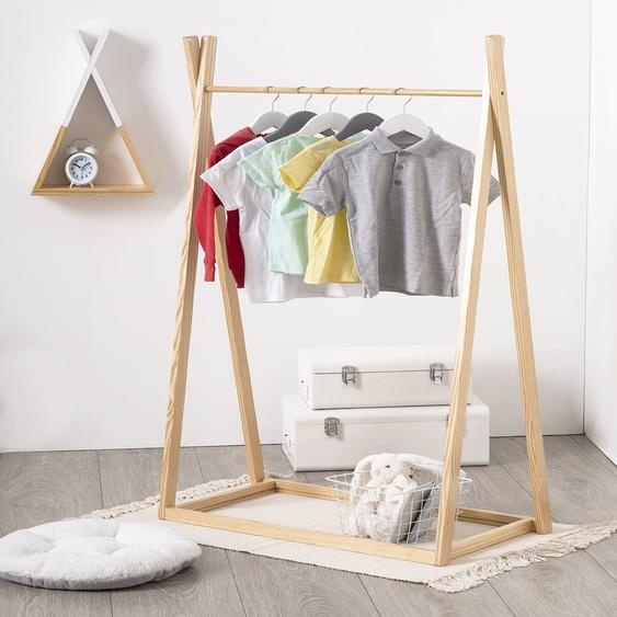 Portant À Vêtements Enfant Bois 78x126cm Beige