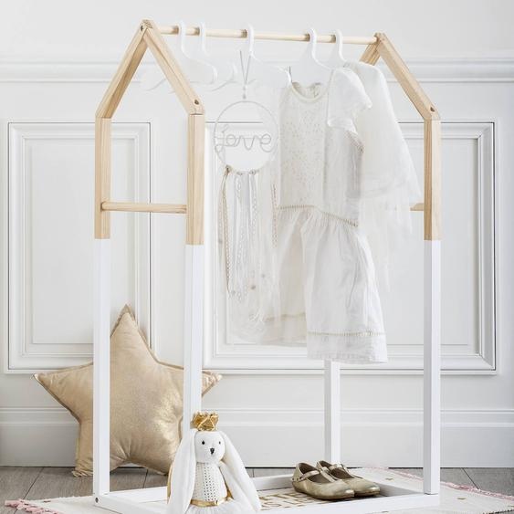 Portant À Vêtements Enfant maison Bois Blanc 60x100cm Multicolore