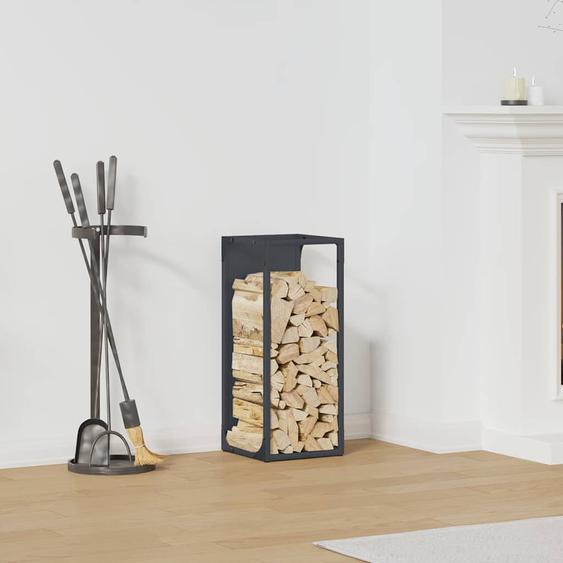 Portant de bois chauffage anthracite 25x25x60 cm