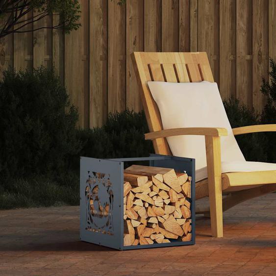 Portant de bois chauffage anthracite 40x40x40 cm