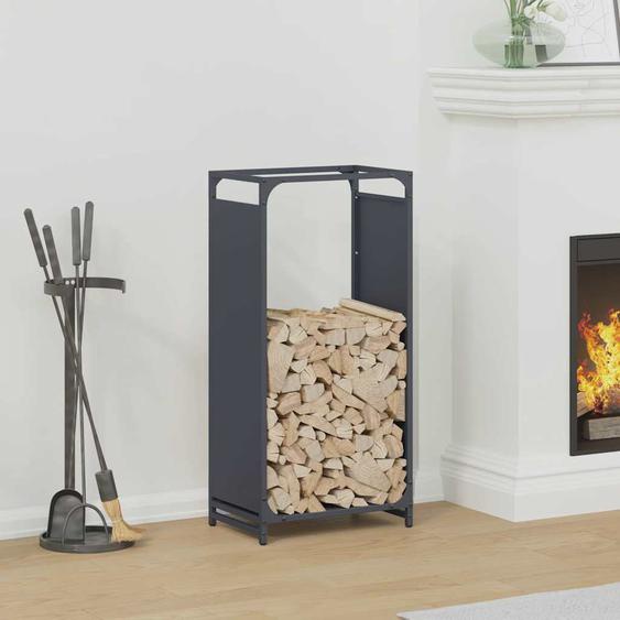 Portant de bois chauffage anthracite 44x28x90 cm
