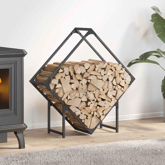 Portant de bois chauffage anthracite 80x25x80 cm