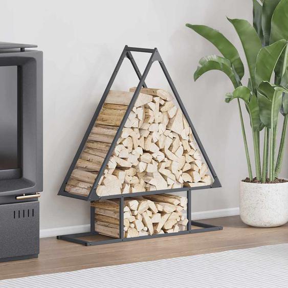Portant de bois chauffage anthracite 80x25x90 cm