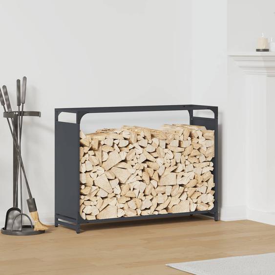 Portant de bois chauffage anthracite 90x28x65 cm