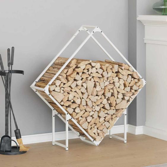 Portant de bois chauffage blanc 100x25x100 cm