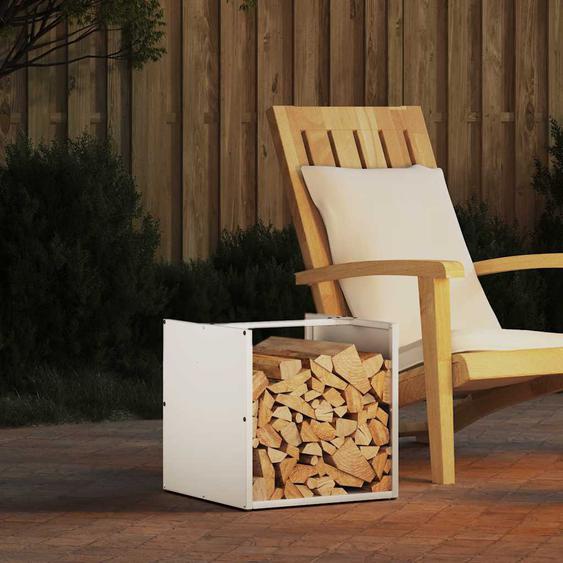Portant de bois chauffage blanc 40x40x40 cm