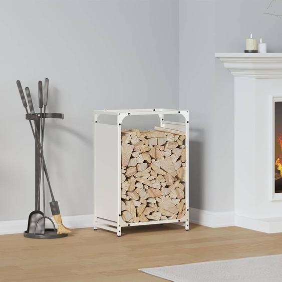 Portant de bois chauffage blanc 44x28x65 cm