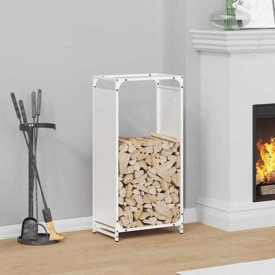 Portant de bois chauffage blanc 44x28x90 cm