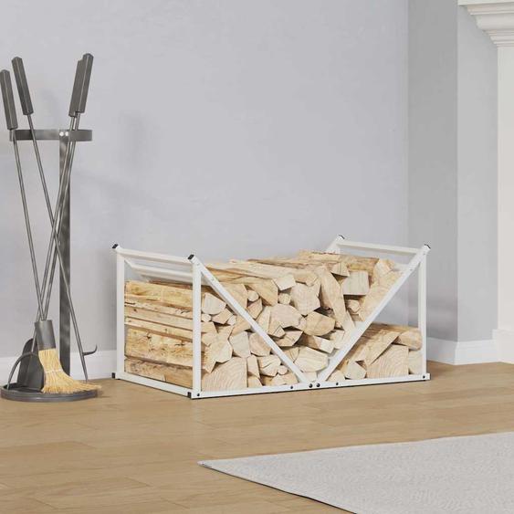 Portant de bois chauffage blanc 70x43x34,5 cm